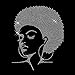 Shining African Lady Afro Girl Iron On Rhinestone Transfer 7.6