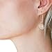 Humble Chic Simulated Druzy Threaders - Upside-Down Long Hoop Dangle Drop Earrings for Women, Simulated Opal, Sparkly Pearly White, Opalescent, Simulated Moonstone, Gold-Tone