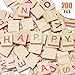 Scrabble Tiles - Wood Letter Tiles/ Wooden Scrabble Tiles A-Z Capital Letters for Crafts, 200PCS