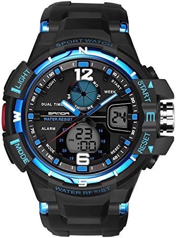 Analogue Digital watch Military Sport Watch Mens Dual Dial Business Casual Multifunction Electronic Wrist Watches Resistant Wristwatch