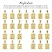 Hermah 26 Gold Plated Square Capital Initial Letter Charm Pendant Necklace for Men Women Box Steel Chain 22inch
