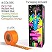 6 Pack, 6 Colors, Fluorescent UV Blacklight Reactive Tape Rolls, 1 inch X 25 ft per roll, Extra Wide, Blue, Yellow, Green, Orange, Red, Pink, Neon Cloth Tape, Decorate for Birthdays, Partys