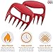 Bear Paws Meat Claws - The Original Meat Shredder Claws for Pulled Pork, USA Made - Easily Lift, Shred, Pull and Serve Pork, Chicken, Brisket and Turkey - Gift for Dad on Father's Day! (Red)