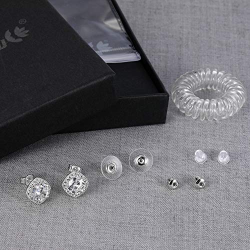 Anmao 18K White Gold Plated Square Cz Stud Earrings Setting For Women Earrings Std-01 (750810439971)