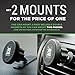 2-for-1 Magnetic Phone Holder for Car - 2-Pack, Mount Phone or GPS to Dashboard or Air Vent, Extra-Strong Magnets, Fits iPhone X 8 7 6 5 Samsung Galaxy S8 S7 S6, LG V30 HTC One, Nokia Phones & More