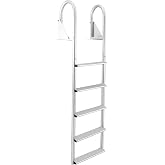 RecPro Marine 4 Step Flip Up and Stationary Boat Dock Swim Ladder 20" Wide