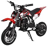 KidsFunWorld 49CC 2-Stroke Gas Power Mini Pocket Dirt Bike Dirt Off Road Motorcycle Ride-on (Red)