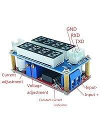 aideepen 5 A ajustable CC CV Buck convertidor regulador de voltaje 5 V 30 V a 0.8   28 V Paso hacia abajo transformador receptor módulo de potencia de carga con LED visualización Dual Voltmet amperímetro rojo y azul