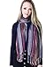 Anika Dali Women’s Jewel Shimmer Multicolor Stripe Scarf, Metallic Pashmina Shawl (Blue Dazzle)