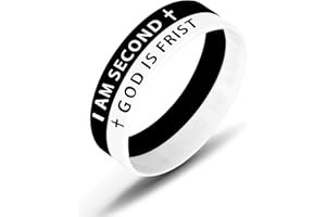 SKYFUN 12mm God is First I am Second Bracelet for Men Women Rubber God Bracelets Wristband Inspirational Bible Verse Bracelets Religious Christians Gifts