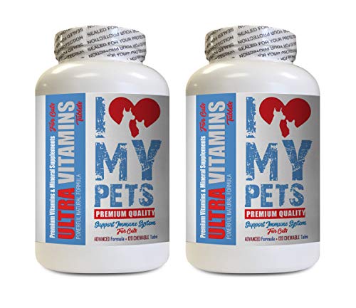 I LOVE MY PETS LLC cat Healthy Skin - Ultra Vitamins - CAT Health - Mineral Boost - Magnesium for Cats - 240 Treats (2 Bottles)