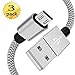 JDHDL AOKER Nylon Braided High Speed 2.0 USB C to USB C Charging Cord Fast Charger Cable Type C Compatible with MacBook Pro/iPad Pro(Silver 3pack 6FT)