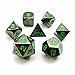 Deluxe Gloss Black Metal 7pcs Polyhedral Dice Set, Black Metal RPG Game Dice Metal 7pcs Set of d4 d6 d8 d10 d12 d20 d%