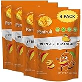 PANFRUIT Freeze-Dried Mango Snacks – 100% Natural, No Sugar Added, GMO-Free, Gluten-Free – 4 Individual Packs (0.71 oz) – Healthy Crunchy Fruit Snack for Kids & Adults