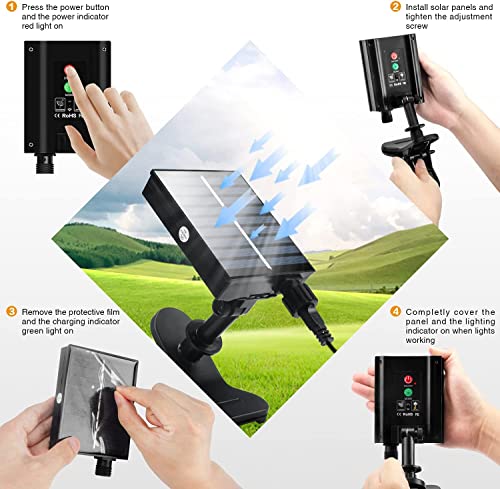 Solar Patio Umbrella Lights Parasol String Light with Clip Clamp Remote Control Solar Powered Waterproof for 7-10foot Umbrella Outdoor Lighting Beach Deck Garden Party Decoration (2 Pack)