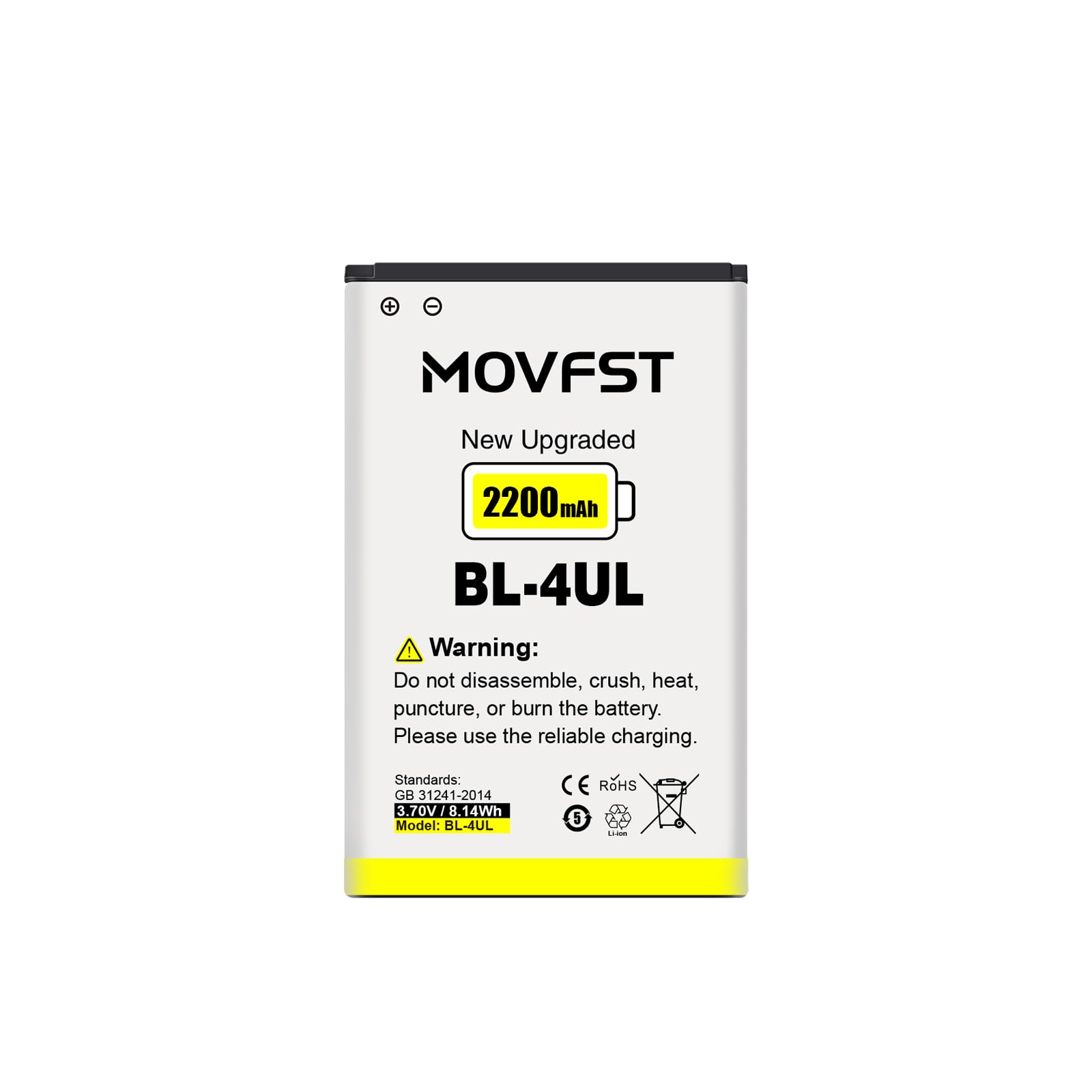 Photo 1 of MOVFST Rechargeable BL-4UL Battery,2200mAh High Capacity Phone Battery Suitable for Nokia 3310 TA-1036, 225 RM-1011 RM-1126 RM-1012