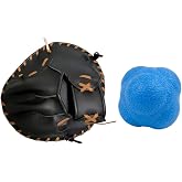 LXASQYQ Pancake Glove Baseball Youth &amp; Flat Gloves Softball Trainer with Agility Reaction Ball - Infield Mitt to Build Soft Hands (Ages 6-12, Right-Hand Throw)
