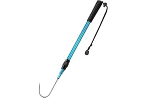 SAN LIKE SANLIKE Telescopic Fish Gaff with Stainless Sea Fishing Spear Hook Tackle, Soft Handle Aluminium Alloy Pole for Saltwater Offshore Ice Tool