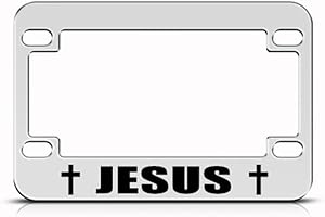 Speedy Pros Jesus Cross Christian Religious License Plate Frame Holder Motorcycle Bike Frame
