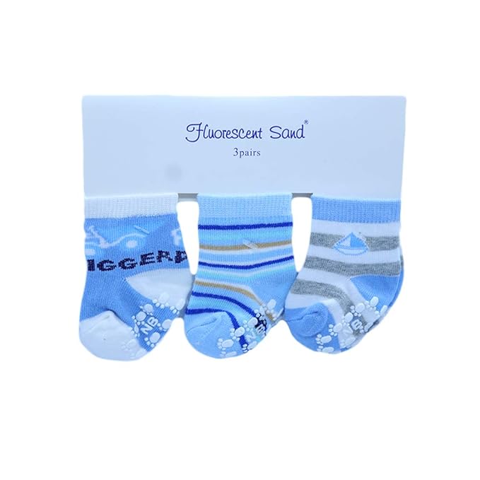 Buy Baby Socks Perfect Fit For Newborn (3 Pair of Socks) (Blue) at