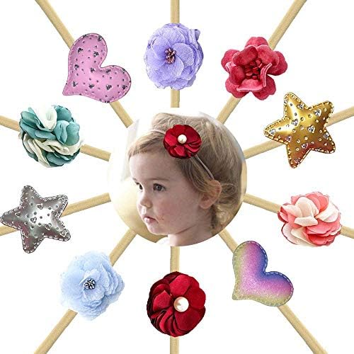 Baby Girls Nylon Headbands Hair Bow Elastics Bands For Newborn Infant Toddlers