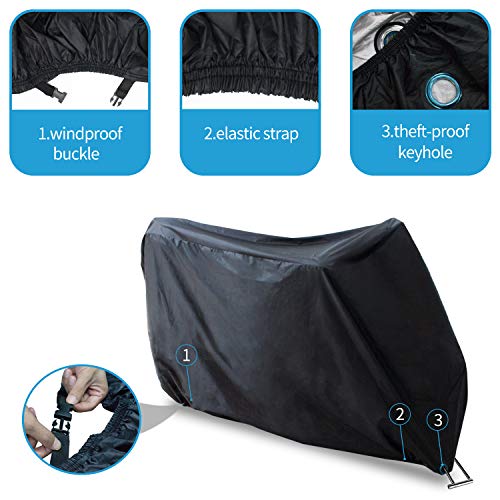 Motorhoes, Senders motorgarage, winterbestendig, waterdicht, 190T motorzeil, outdoor, met slotgaten, stofdicht, dekzeil… - Image 6