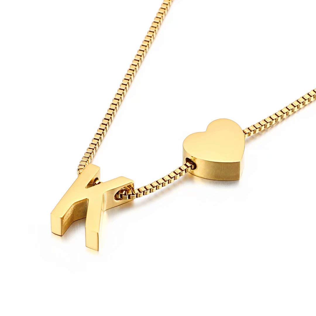 Qings Gold Initial Pendant Necklace,Personalized Letter A-Z Exquisite Pendant Minimalist Female Jewelry K Letter Necklace