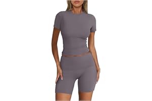 Ruziyoog Womens 2 Piece Lounge Sets Casual Summer Workout Short Matching Clothing Sets Going Out Two Piece Outfits Yoga Gym