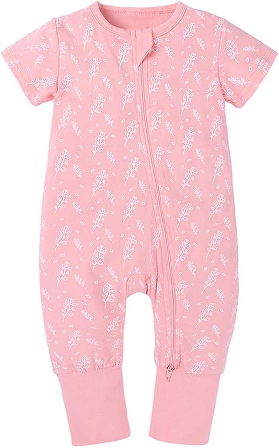 Mumustar Newborn Baby Boy Girl Romper Bodysuit with Zip Short Sleeve Cotton Summer Infants Pyjamas Sleepsuit 16 Styles
