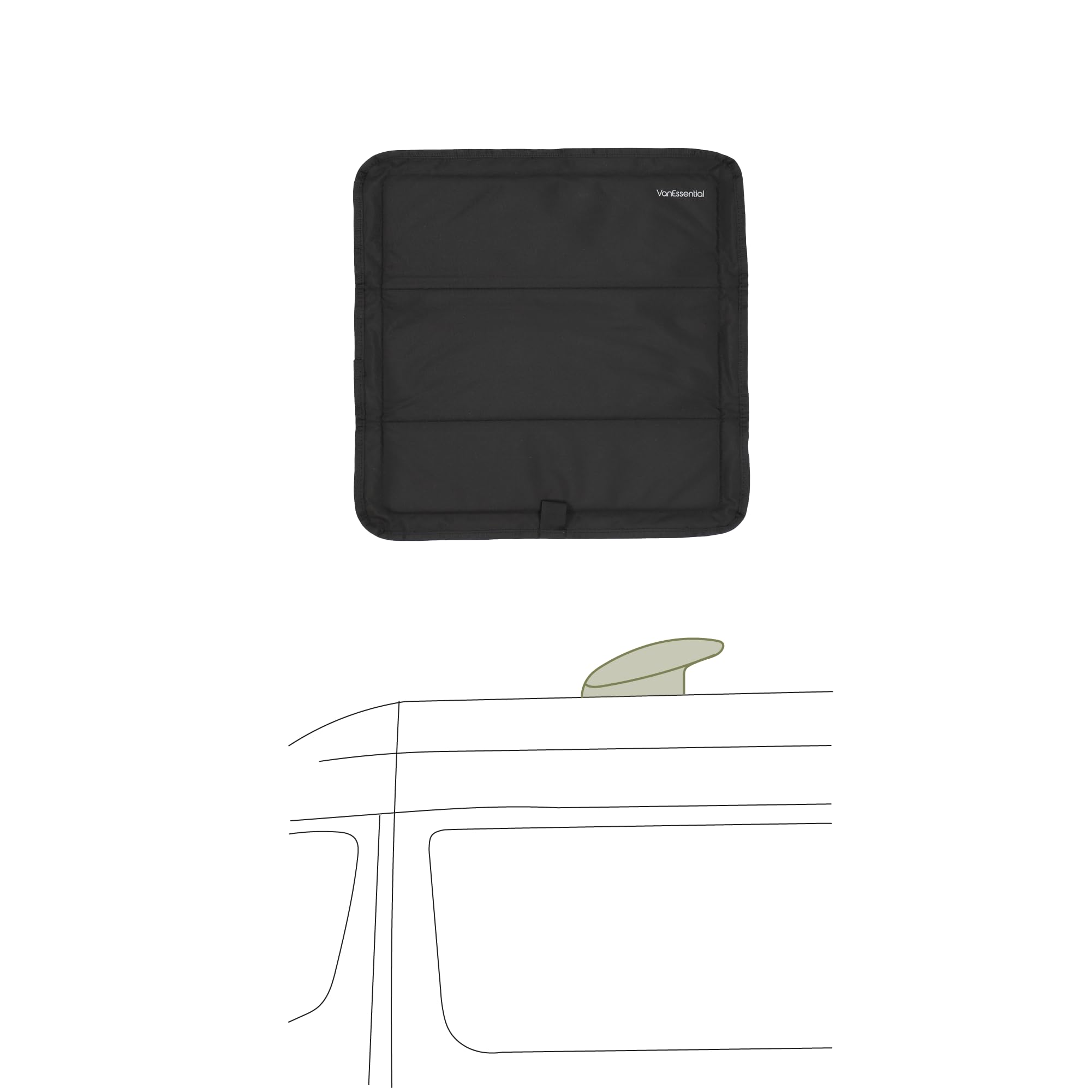 VanEssential Magnetic Insulated Blackout Roof Vent Cover Designed for (MaxxAir/Fantastic Fan) 16.5" x 16.5" - Black Image