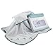 Eosette Hooded Baby Towel with Washcloth Mitt, 100% Organic Cotton –White Baby Bath Towel Set for Kids, Girls, Boys, Infant to Toddler –Baby Shower Gift