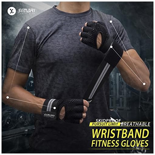SIMARI Workout Gloves Men and Women Weight Lifting Gloves with Wrist Wraps Support for Gym Training, Full Palm… - Image 4