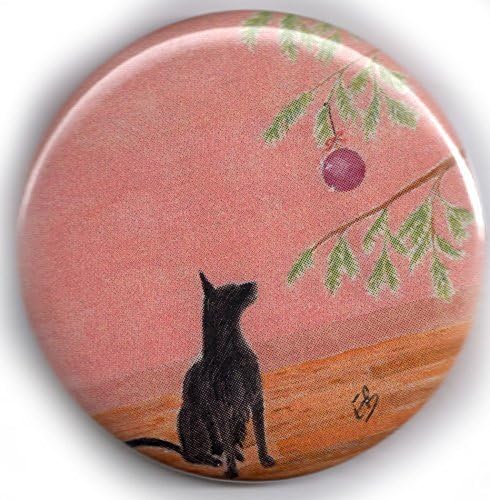 Flat Art Mirror Purse or Pocket - Original "Contemplating Mayhem" - 2¼" Diameter