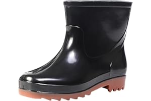 Rain Boots Mens Waterproof Non Slip Lightweight Mid Calf Rubber Boots Rainboots Slip on Rain Shoes Botte de Pluie Homme Men O