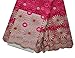 SanVera17 African Lace Fabric for Dresses 5 Yards Nigerian French Net Fabric (red) us-fabric-127-5