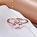 Meow Star Cat Paw Rose Crystal Ring Sterling Silver Cat Statement Ring for Cat Lovers (Rose)