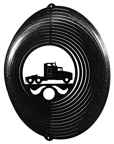 SEMI TRUCK CIRCLE Swirly Metal Wind Spinner