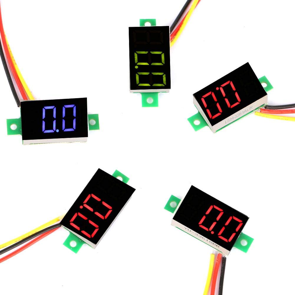 5pcs Mini Digital DC Voltmeter 3 Colors 0.36 Inch Digital Display DC