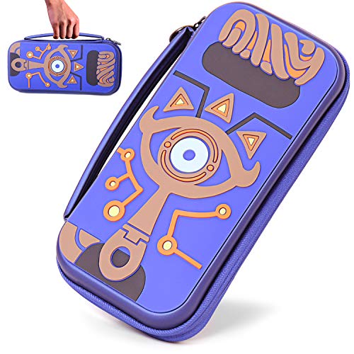 Carrying Case Compatible Nintendo Switch Zelda-Outdoor Waterproof Carrying Case-Travel Silicone Hard Shell Embossed Zelda Handbag with Link Sheikah Slate Eye for Nintendo Switch Console & Accessories