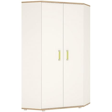 Furniture To Go 4kids Corner Wardrobe Light Oak And White High