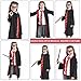 Kadou Kids 4Pcs Magical Wizard Costume Hooded Robe Role Play Dress up Set with Novelty Glasses,Tie and Wand for Children Age 3-8 Black