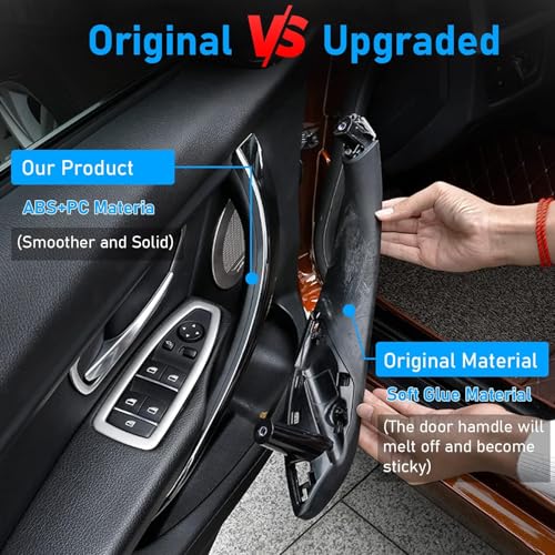 Sucxyor 2pcs Compatible with BMW 3 Series F30 F31 F34 F80 Interior Door Handle Left + Right Door Handle for 4 Series F32 F33 F36 F82 F83 (Black)