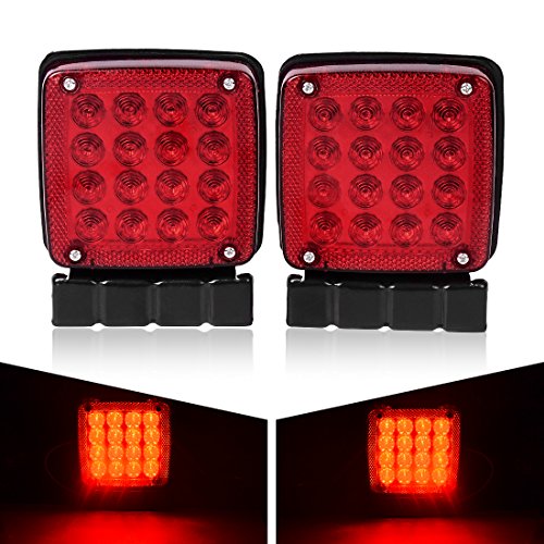 DWVO 16-LEDs Trailer Light Kit Turn Signal RV Truck Clearance Side Trailer Marker Lights Red 12V Waterproof