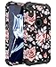 OBBCase iPhone X Case, [Heavy Duty] Three Layer Hybrid Sturdy Armor High Impact Resistant Protective Cover Case For iPhone X 2017 Release,Rose Flower/Black
