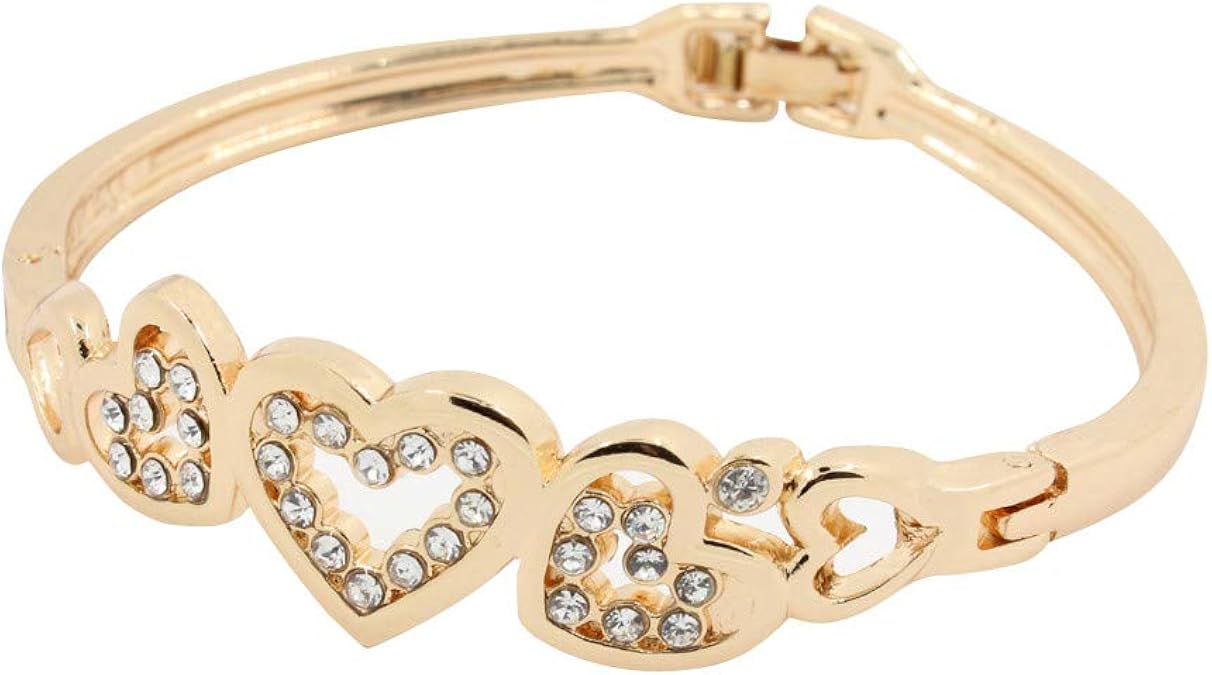 Herz Armband Rose Gold Damen Elegante ArmbäNder, Glitzer Armreif Mode