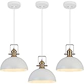 Haolaike 12 Inch Pendant Lights for Kitchen Island Matte White Farmhouse Pendant Light fixtures Adjustable Height Dome Hangin