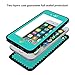 iPhone 7 100% Waterproof Case, Eonfine iPhone 7 Protective Full-sealed Rubber Rugged Cover with Clear Sound, Underwater IP68 Certificated with Touch ID Snow Dust Dirty Proof Case for iPhone 7 4.7 Teal