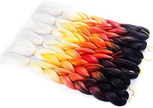 BILSTAL Jumbo Braid Hair 6pcs/lot Synthetic Expressions Hair Extensions Cheap Braiding Hair Extensions (Color: Black Red Yellow White)