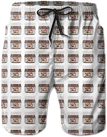 JH SPEED Mens Surf Beach Shorts Swim-Trunks Quick Dry Nutella Mini Riesen Board Shorts with Pocket SizeNme