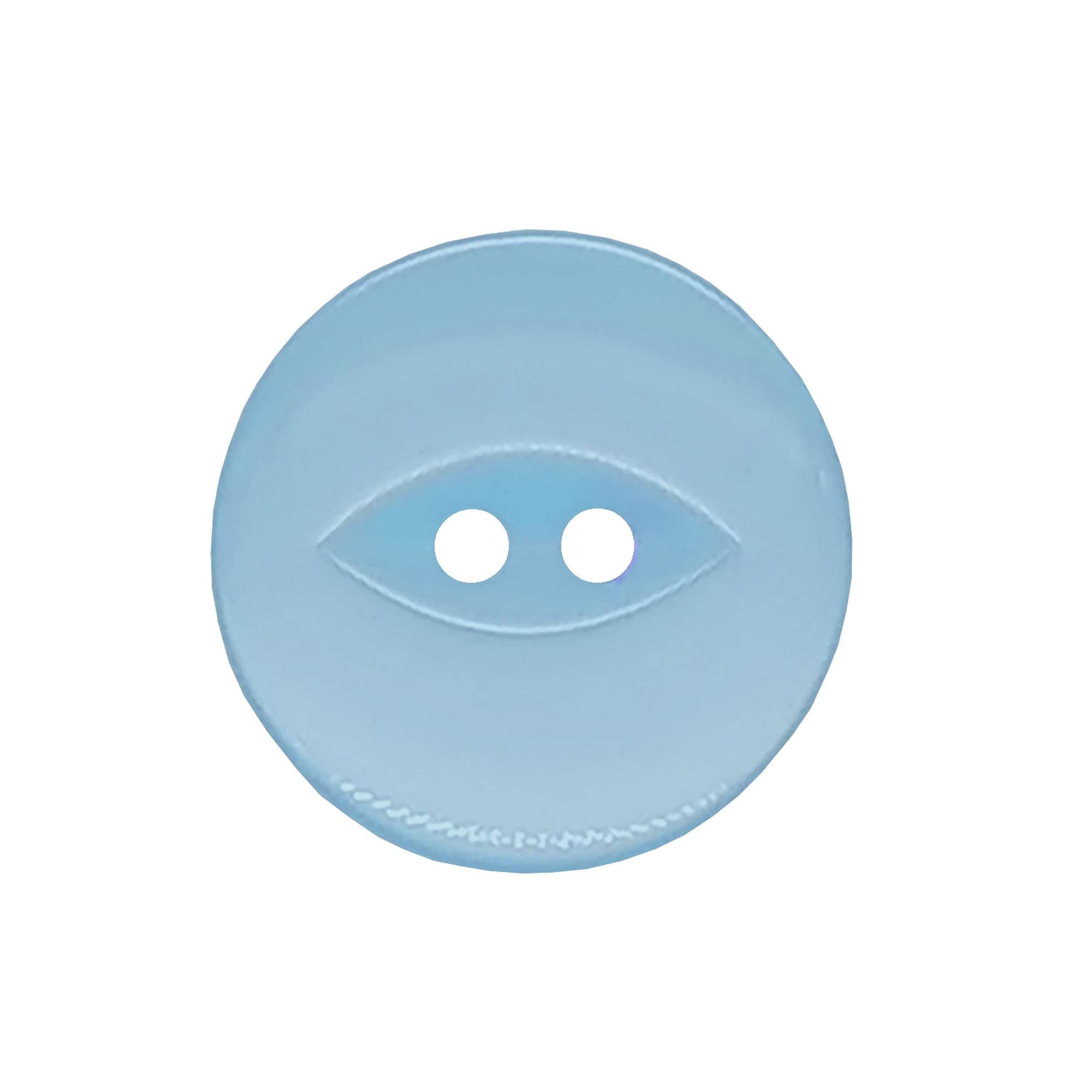 The Bead Shop 20 Pack Round Fish Eye Buttons, Baby Buttons, Sewing, Knitting & Crafts - Light Blue 14mm / 22 Lignes